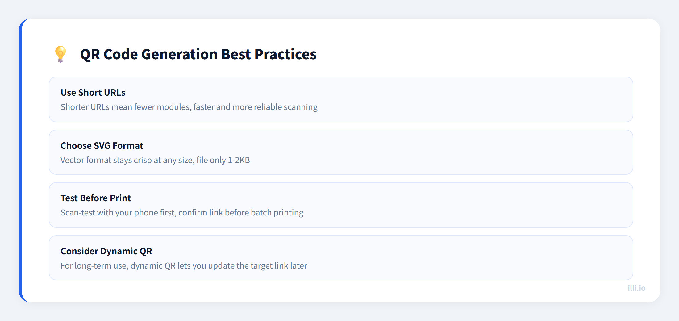 QR generation best practices